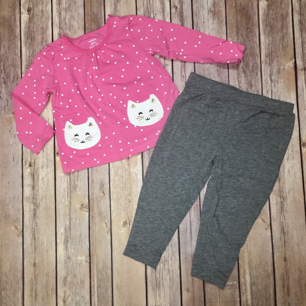Carters cat pocket outfit